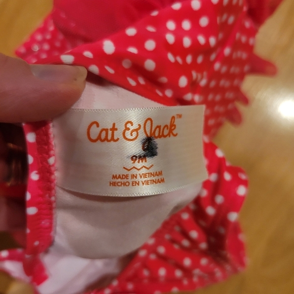 Cat & Jack Polkadot Tutu Ome Piece Swim Suit Size 9 Months - Picture 5 of 5